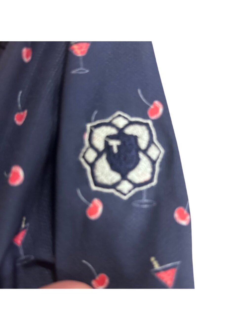 Straight Down Womens XL Cherry& Martini Print Golf Pullover Performance Top EUC - Picture 6 of 12